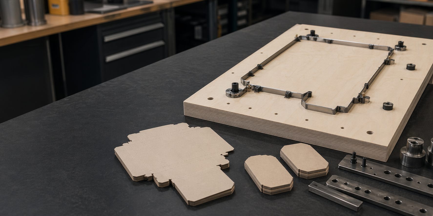 Technical visual showing BOBST stripping and blanking flow