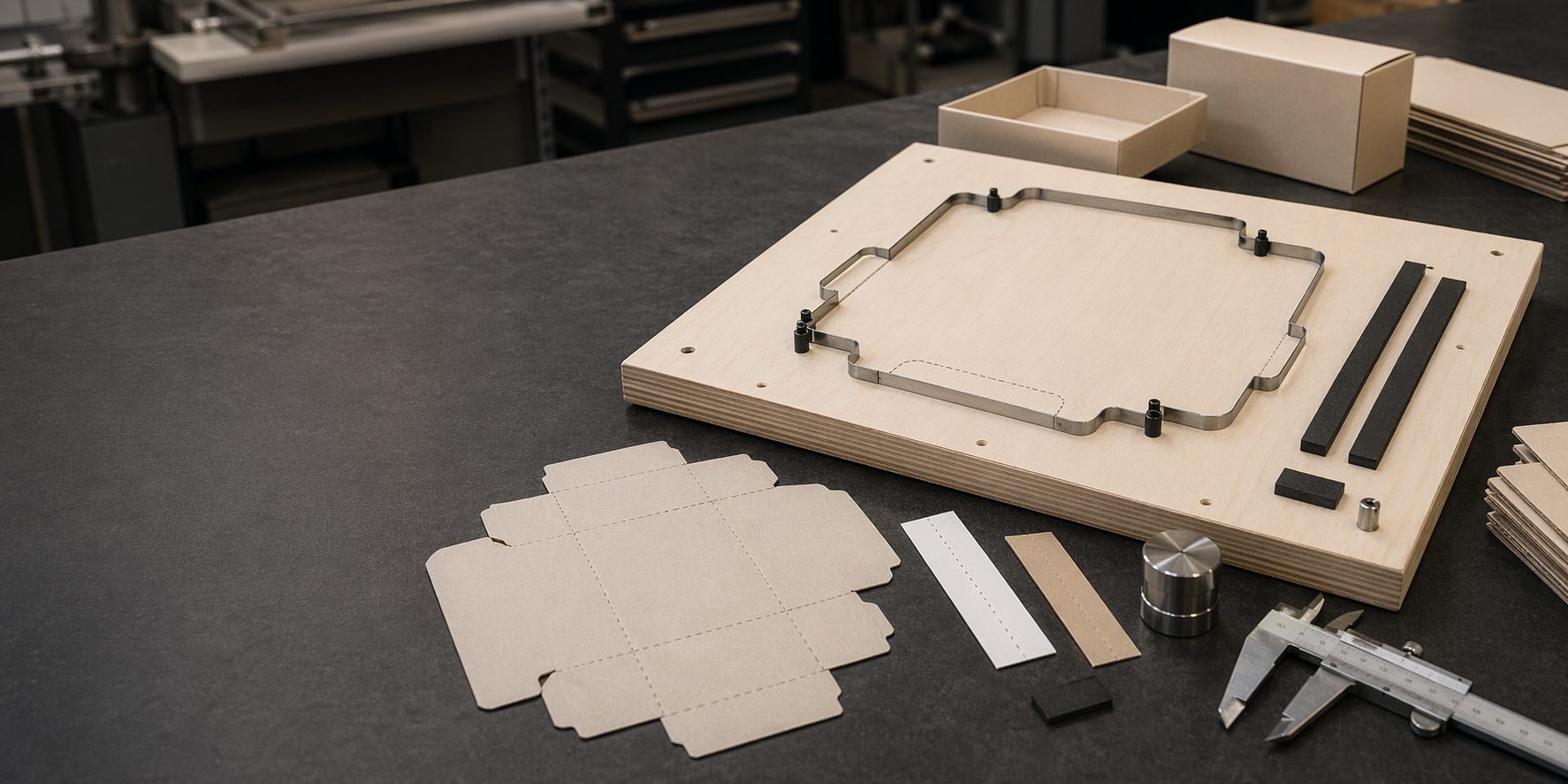 Technical visual showing carton die creasing and perforation