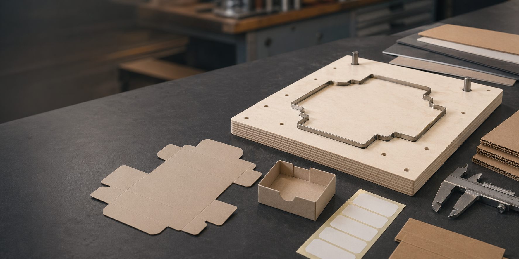 Technical visual showing steel rule die structure