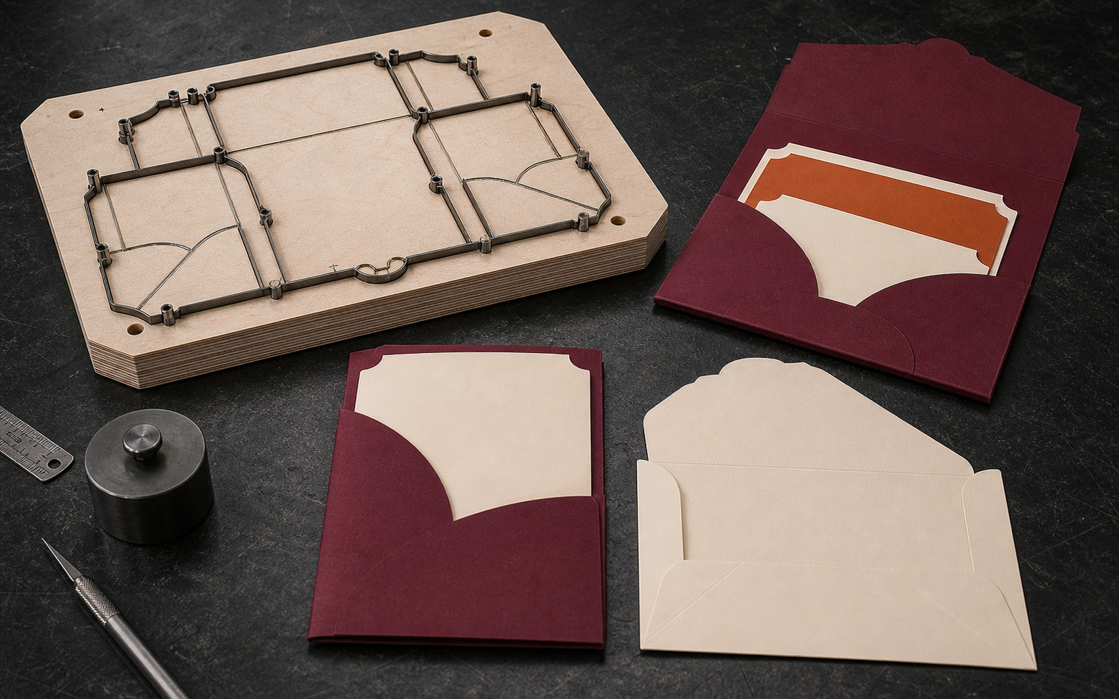 Invitation cutting die production detail