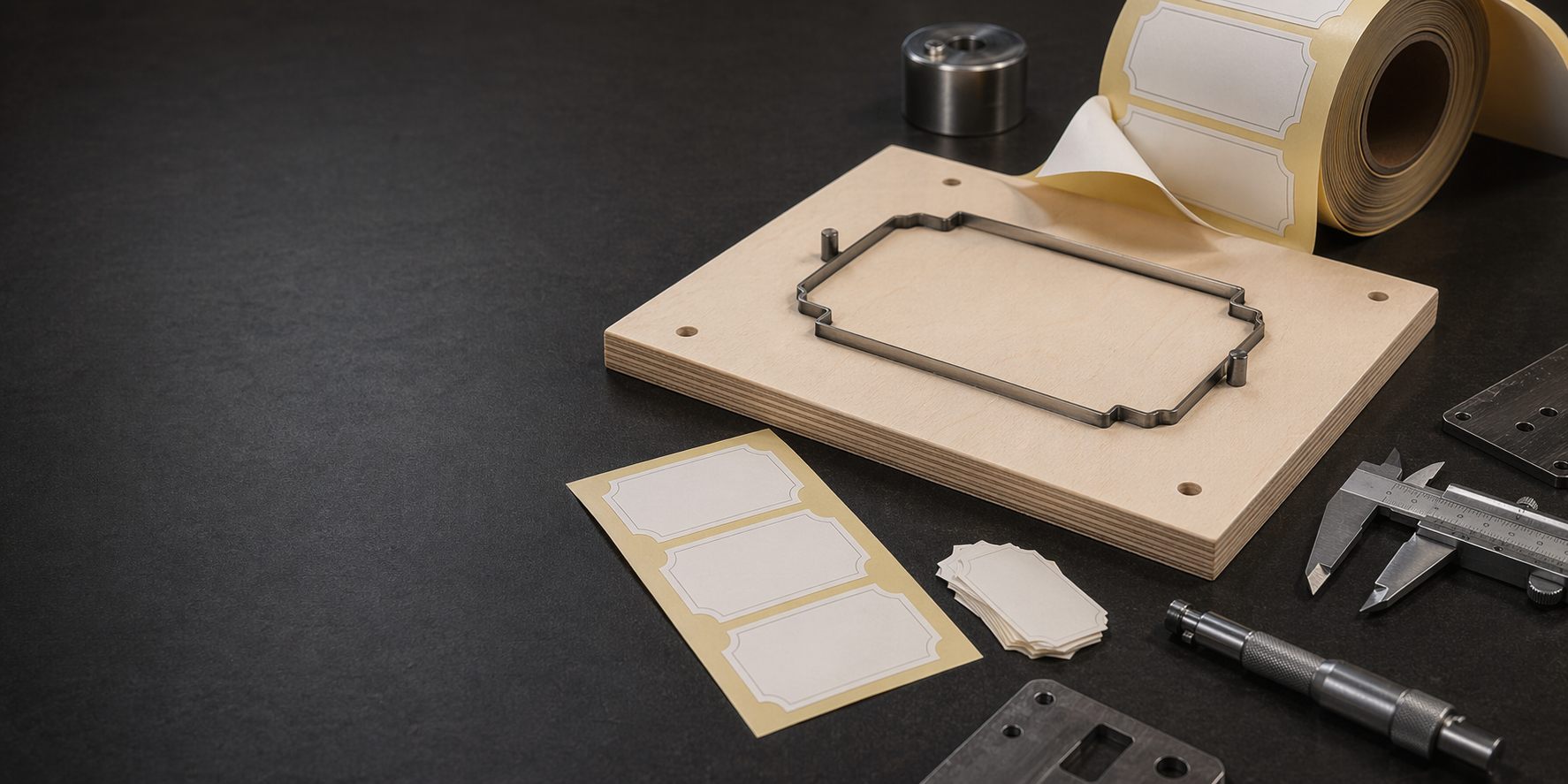 Technical visual showing label kiss-cut layers