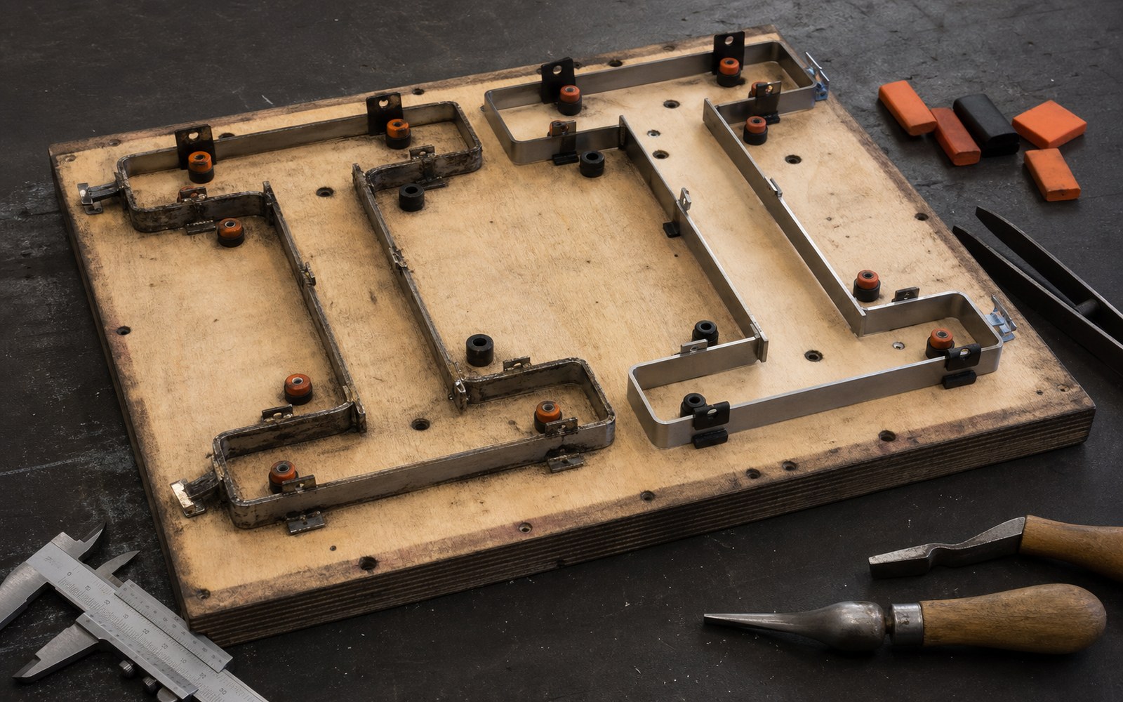 Steel-rule cutting die with worn and renewed cutting sections