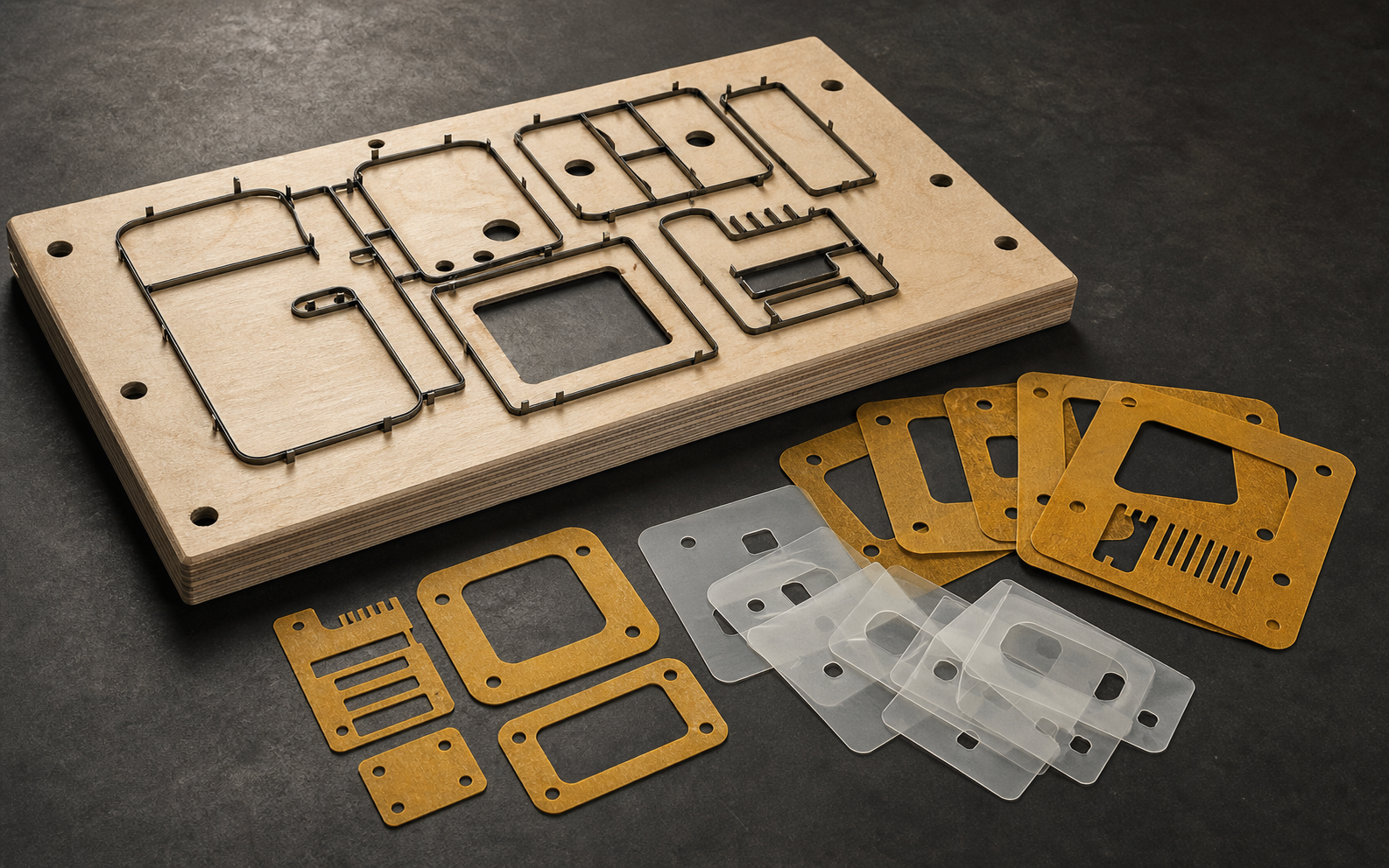 Steel-rule cutting die for window and slot geometries in electrical insulation paper and film